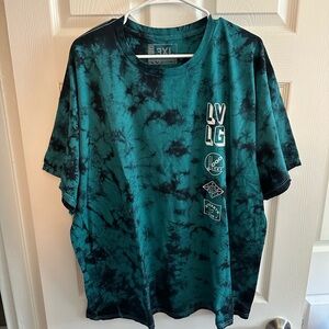 Blue and Black Tie Dye Live Large Shirt